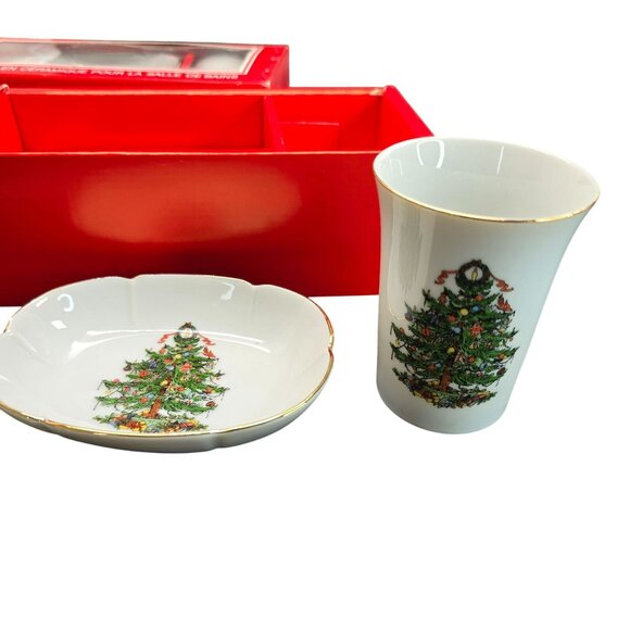 Christmas Tree Ceramic Bath Set - Soap Dish & Tumbler Two Sets JJ3980 - Picture 6 of 6